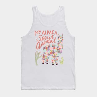 My Alpaca Spirit Animal Colorful Circles Desert Cactus Tank Top